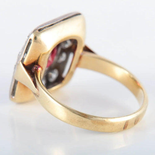 Bague 59 Bague grenat et diamants en or 14K 58 Facettes 220382