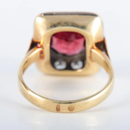 Bague 59 Bague grenat et diamants en or 14K 58 Facettes 220382
