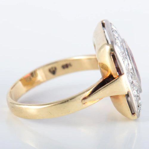 Bague 59 Bague grenat et diamants en or 14K 58 Facettes 220382