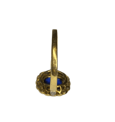Bague 54 Bague ancienne en or jaune 18K, saphir et diamants 58 Facettes