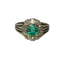 Bague 51 Bague ancienne en or 18K, émeraude et diamants 58 Facettes