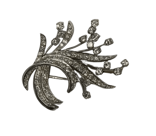 Broche Broche gerbe de fleurs en or blanc 18K et diamants 58 Facettes