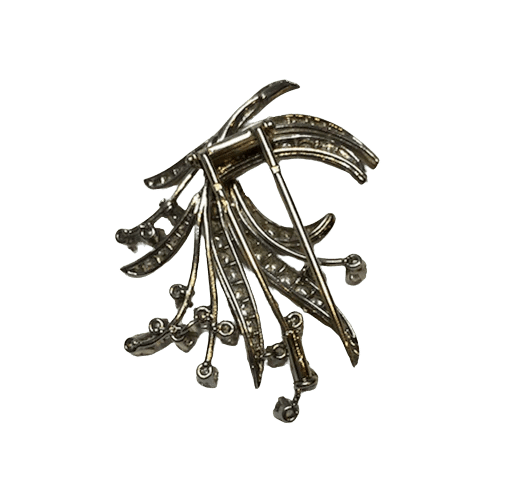 Broche Broche gerbe de fleurs en or blanc 18K et diamants 58 Facettes