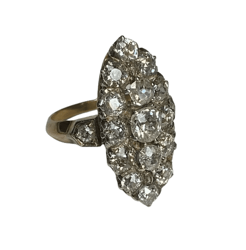 Bague 48 Bague marquise en or 18K et platine avec diamants 58 Facettes
