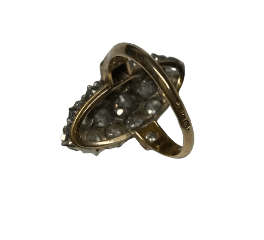 Bague 48 Bague marquise en or 18K et platine avec diamants 58 Facettes