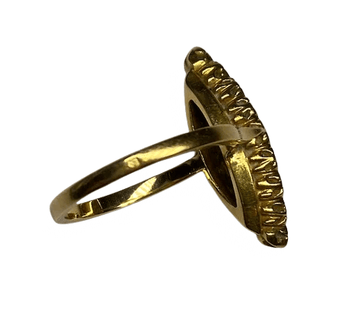 Bague 51 Bague marquise en or jaune 18k et diamants 58 Facettes