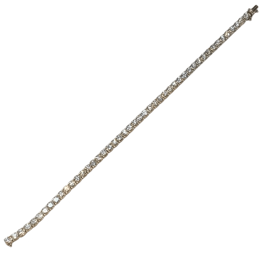 Bracelet Bracelet tennis rivière de diamants NED en or blanc 18K 58 Facettes