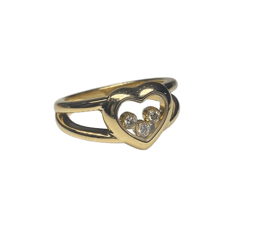 Bague 53 Chopard Happy Diamonds - Bague en or jaune 18k et diamants 58 Facettes