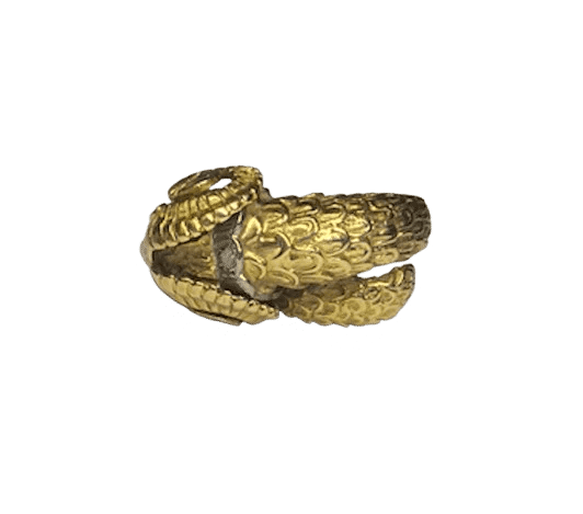 Bague 49 Ilias Lalaounis - Bague tête de bélier en or jaune 18K rubis et diamant 58 Facettes