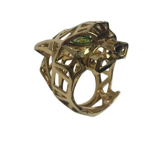 Bague 64 Cartier Panthère - Bague en or jaune 18K grenats tsavorites, onyx 58 Facettes 25076