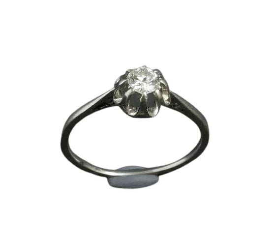 Bague 56 Solitaire - Bague en platine avec diamant taille brillant 58 Facettes 1061428