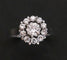 Bague 53 Bague marguerite en or blanc 18 carats et diamants 1 ct 58 Facettes