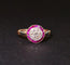 Bague 56 Bague Art déco en or 18 carats avec diamants et rubis calibrés 58 Facettes