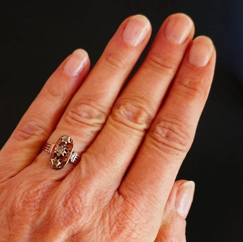 Bague 58 Bague ancienne sertie de diamants en or rose 58 Facettes