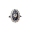 Bague 51.5 Bague Art déco en or blanc 18 carats avec diamants et saphirs 58 Facettes