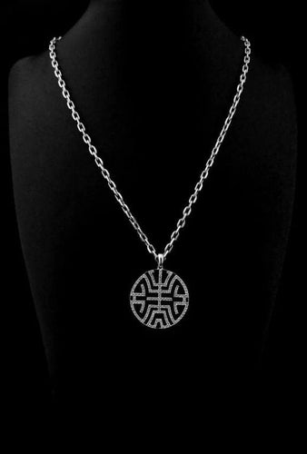 Pendentif Pendentif circulaire - Onyx et diamants en or blanc 18 carats 58 Facettes