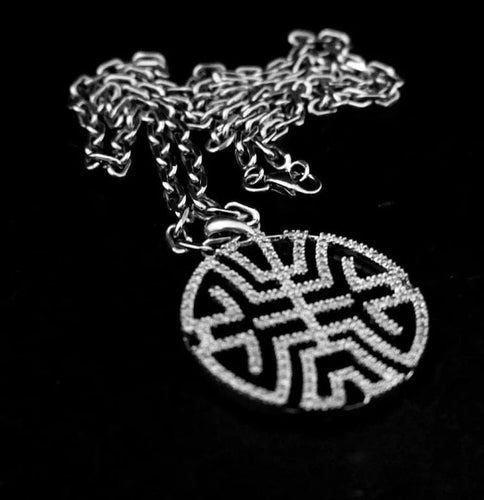 Pendentif Pendentif circulaire - Onyx et diamants en or blanc 18 carats 58 Facettes