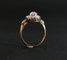 Bague 53 Bague marguerite ancienne en or jaune 18 carats, platine et diamants 58 Facettes