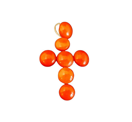 Pendentif Pendentif croix en corail ancien en or 18 carats 58 Facettes