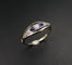 Bague 57 Bague jarretière Art déco en platine et or blanc 18 carats 58 Facettes C19-09