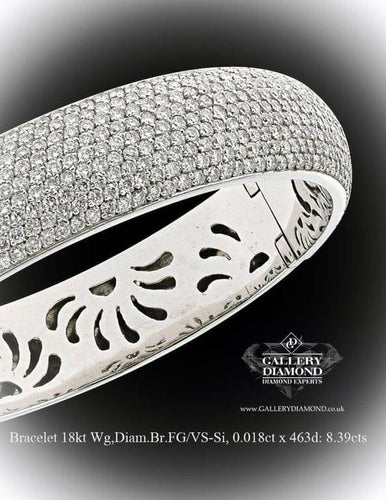 Bracelet Bracelet jonc en or blanc 18 carats et diamants 58 Facettes XG-200251