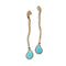 Boucles d'oreilles Boucles d'oreilles gouttes turquoise d'Iran en or jaune 18 carats et diamants 58 Facettes MG-200832