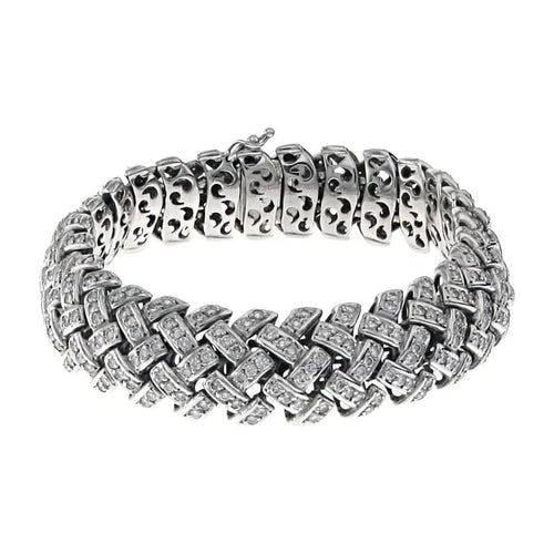 Bracelet Bracelet en or blanc 18 carats avec diamants naturels 58 Facettes XG-200170