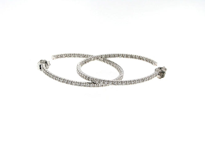 Boucles d'oreilles Boucles d'oreilles en or blanc 18 carats et diamants naturels 58 Facettes MG-200621/1