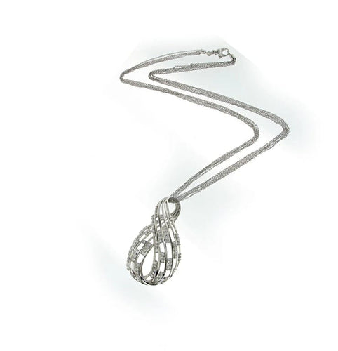 Collier Collier pendentif en or blanc 18 carats avec diamants naturels 58 Facettes IG-200334