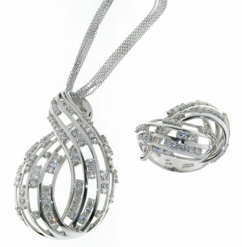 Collier Collier pendentif en or blanc 18 carats avec diamants naturels 58 Facettes IG-200334