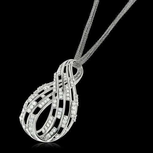 Collier Collier pendentif en or blanc 18 carats avec diamants naturels 58 Facettes IG-200334