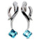 Boucles d'oreilles Boucles d'oreilles en or blanc 18 carats avec topazes bleues et diamants 58 Facettes MG-201043