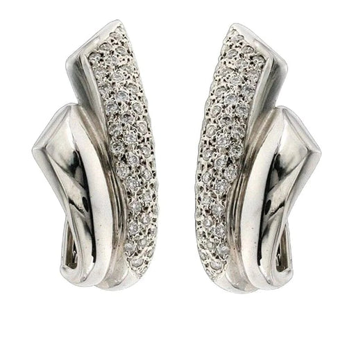 Boucles d'oreilles Boucles d'oreilles en or blanc 18 carats et diamants naturels 58 Facettes MG-200912