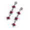 Boucles d'oreilles Boucles d'oreilles en or blanc 18 carats avec rubis ovales et diamants 58 Facettes MG-201808