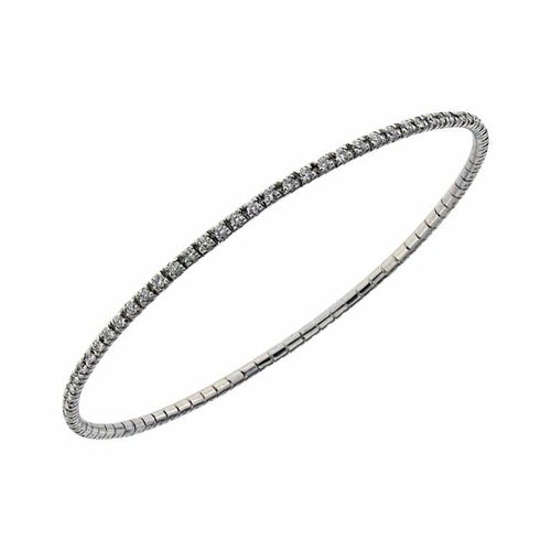 Bracelet Bracelet jonc en or blanc 18 carats et diamants naturels 58 Facettes XG-200363/1
