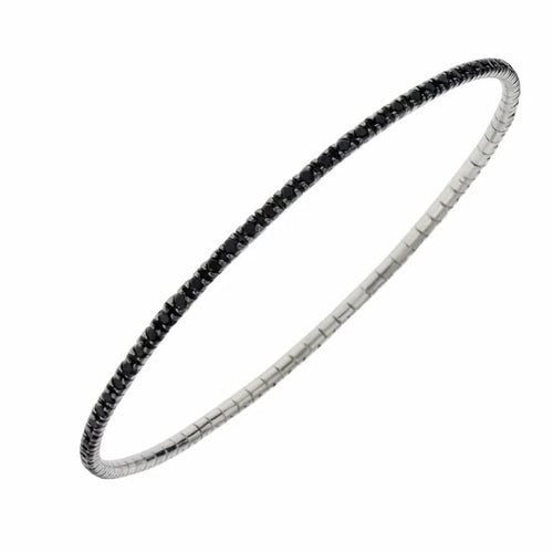 Bracelet Bracelet-jonc en or blanc 18 carats et diamants noirs 1,68 ct 58 Facettes XG-200363/2