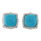 Boucles d'oreilles Boucles d’oreilles en or blanc 18 carats, turquoises et diamants 58 Facettes MG-201013
