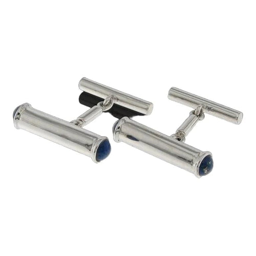 Boutons de manchette Boutons de manchette en lapis-lazuli en or blanc 18 carats 58 Facettes JK-G200070