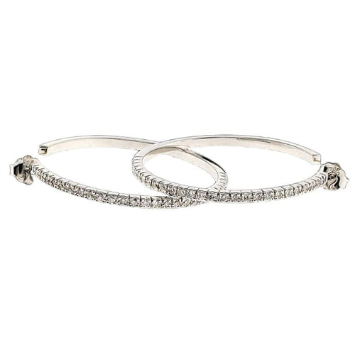 Boucles d'oreilles Boucles d'oreilles en or blanc 18 carats et diamants 58 Facettes MG-200751