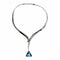 Collier Collier topaze bleue et diamants en or blanc 18 carats 58 Facettes IG-200283