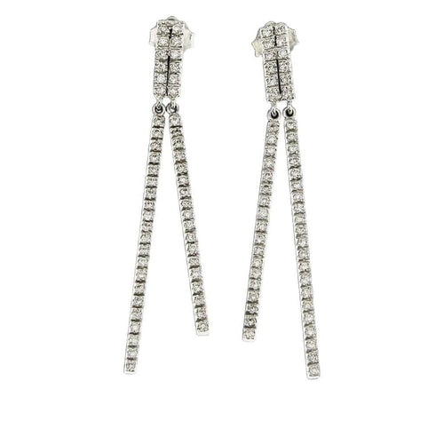 Boucles d'oreilles Boucles d'oreilles en or blanc 18 carats et diamants naturels 58 Facettes MG-200882