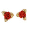 Boucles d'oreilles Boucles d’oreilles en or jaune 18 carats avec corail et diamants 58 Facettes MG-201003