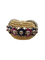 Bague 49.5 Bague torche vintage en or blanc et jaune 18 ct avec saphirs, rubis et diamants 58 Facettes