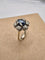 Bague 48 Bague cluster vintage en or blanc 18 carats et saphirs 58 Facettes