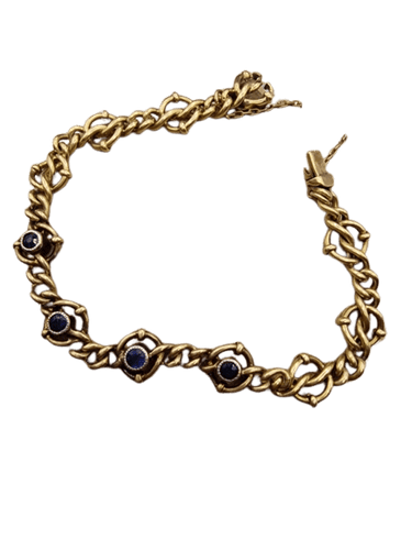 Bracelet Bracelet vintage en or jaune 18 carats et saphirs (années 1960) 58 Facettes