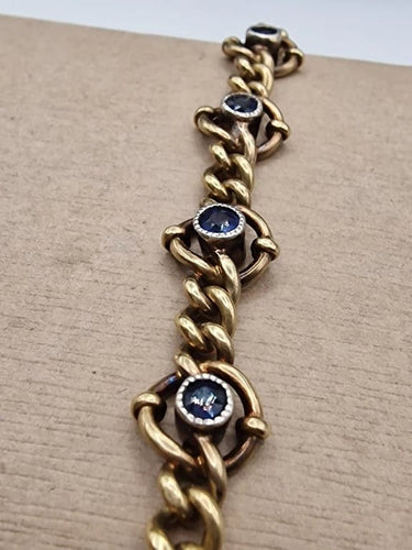 Bracelet Bracelet vintage en or jaune 18 carats et saphirs (années 1960) 58 Facettes