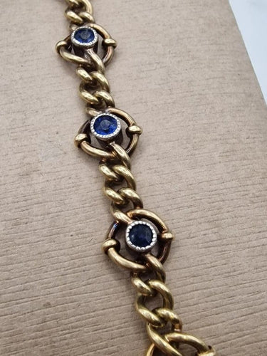 Bracelet Bracelet vintage en or jaune 18 carats et saphirs (années 1960) 58 Facettes