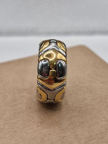 Bague 55 Bvlgari Alveare - Bague en or jaune 18 carats et acier 58 Facettes