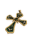 Pendentif Pendentif croix vintage en or jaune et diamants, émeraudes 58 Facettes