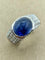 Bague 54 Bague saphir cabochon et diamants en or blanc 18 carats 58 Facettes 0050